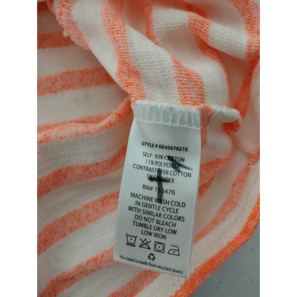 Evereve‎ Womens Orange White Striped Twist Front Long Sleeve Top SizeM - Picture 7 of 7
